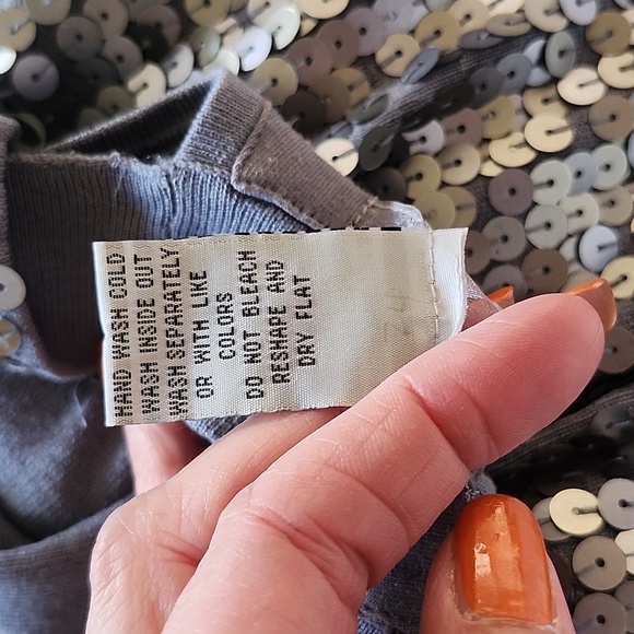 Grey sequin top women's L by I Cidi - Picture 5 of 5